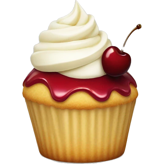 vanilla cupcake cherry on top emoji