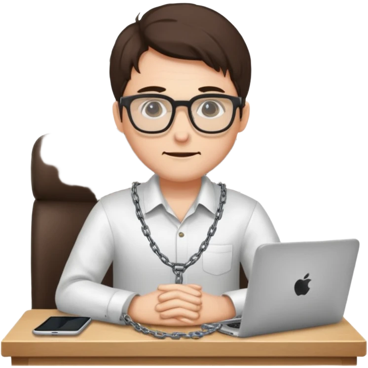 Developer chained to desk emoji