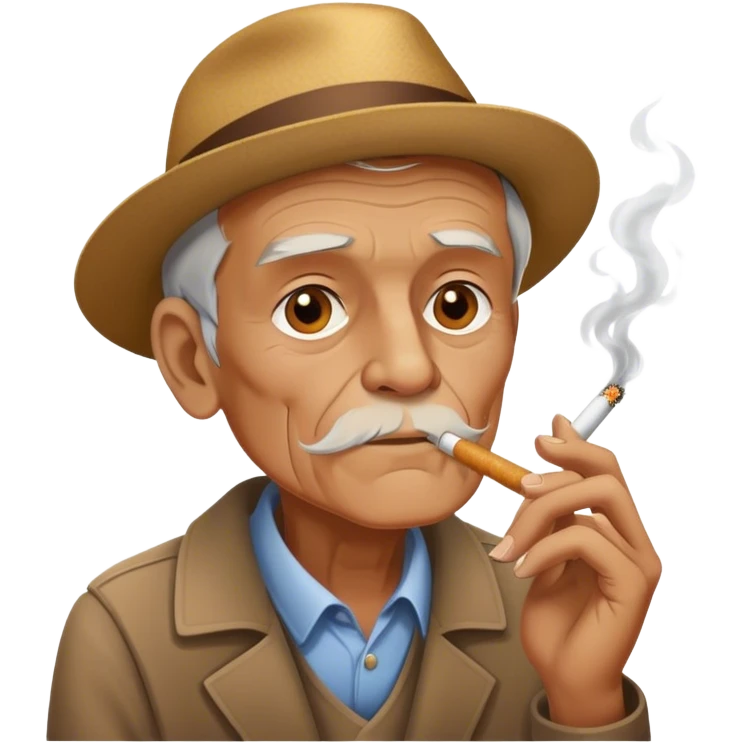 Old man smoking a cigarette  emoji