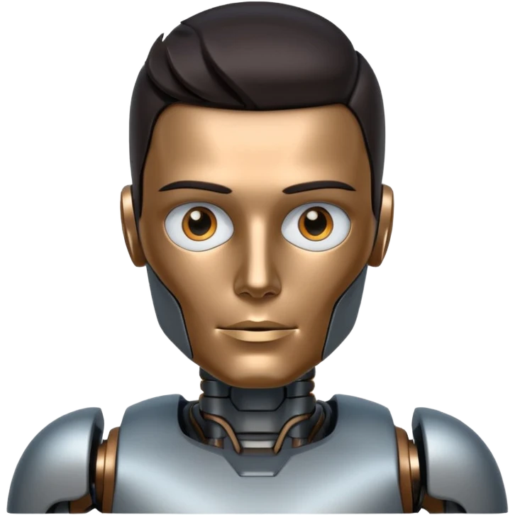 male robot with dark hair emoji