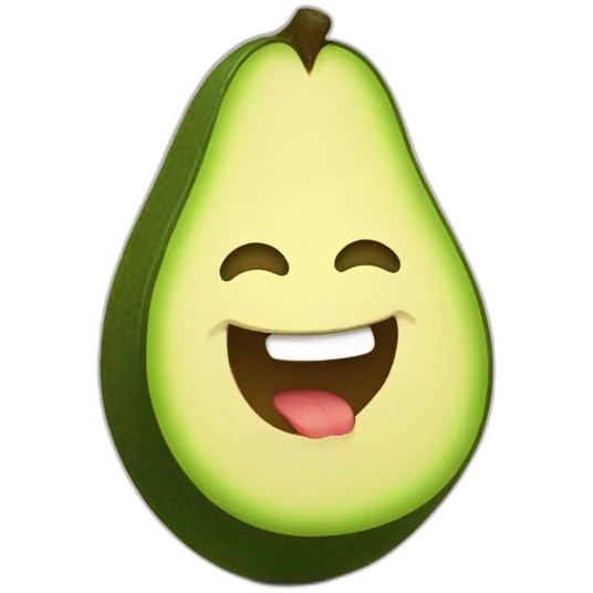 avocado with smile emoji
