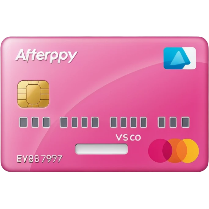 pink big afterpay word on a credit card emoji