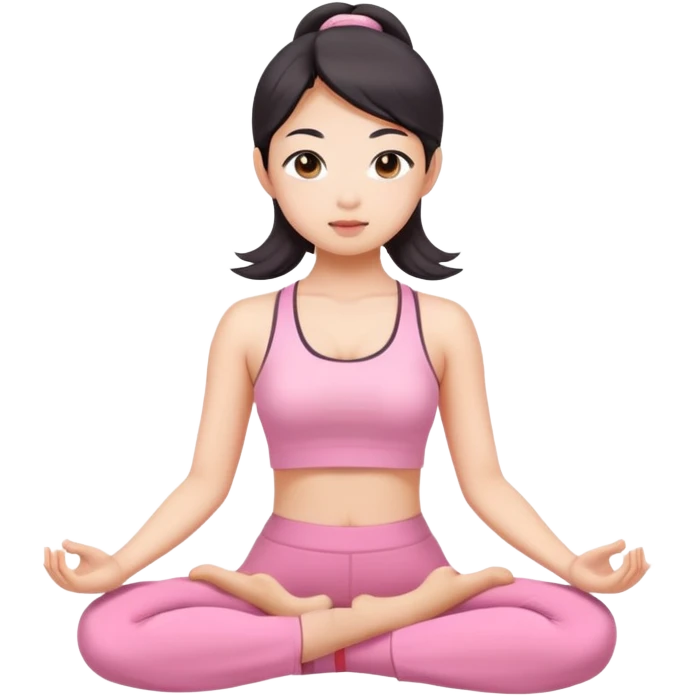 asian yoga girl light pink clothes  emoji