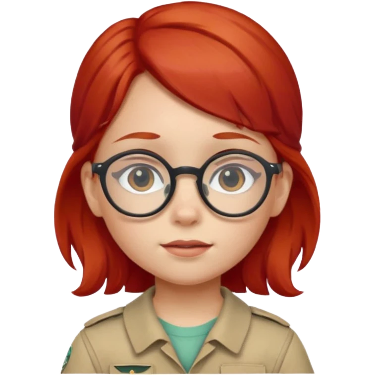 scout girl little with glassess and red hair emoji