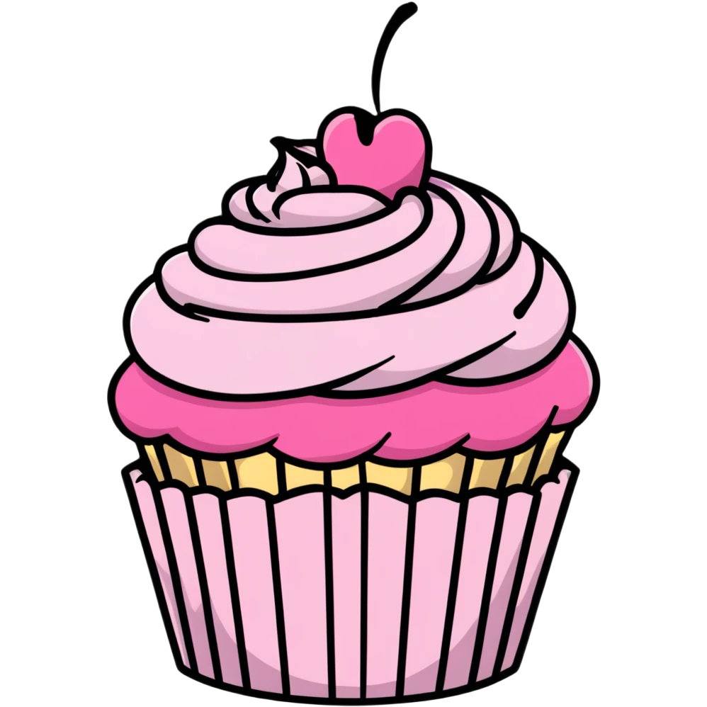 cupcake with pink icing emoji