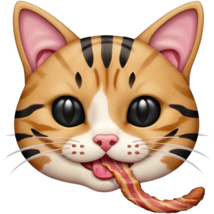 Cat eating BACON emoji