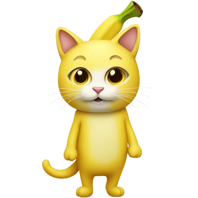 Cat wearing a banana costume emoji