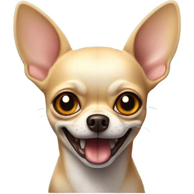 Chihuahua with an evil smile emoji