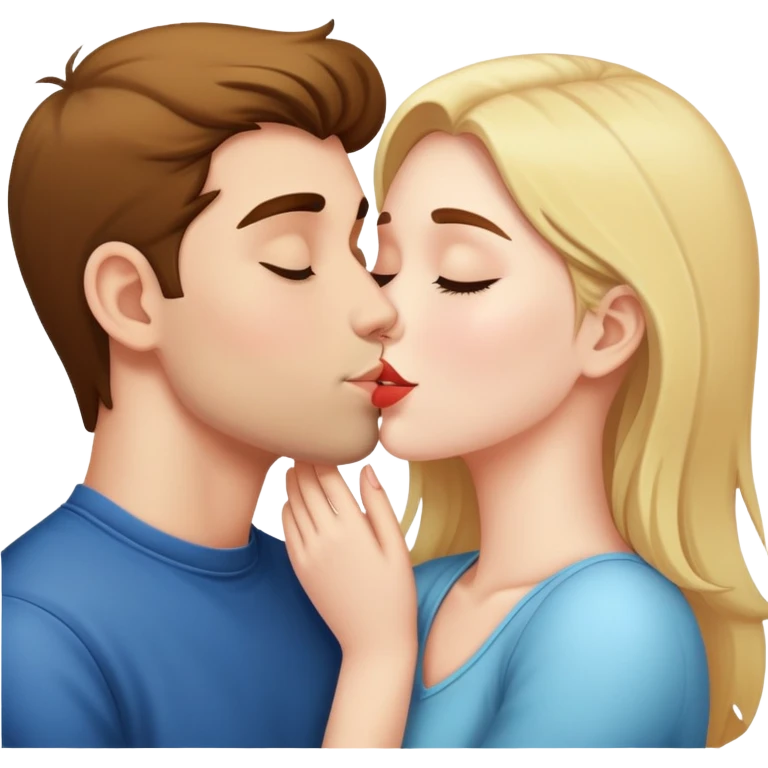 Girl kissing her boyfriend emoji