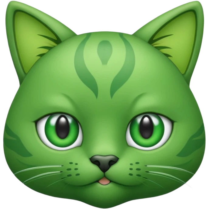 Créame un gato que se combierta en alien verde emoji