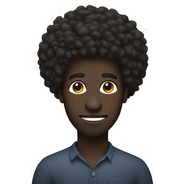 dark skinned man with afro and pick in his hair emoji
