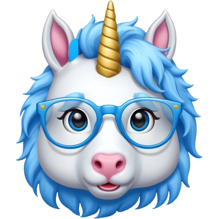 unicorn with blue glasses emoji