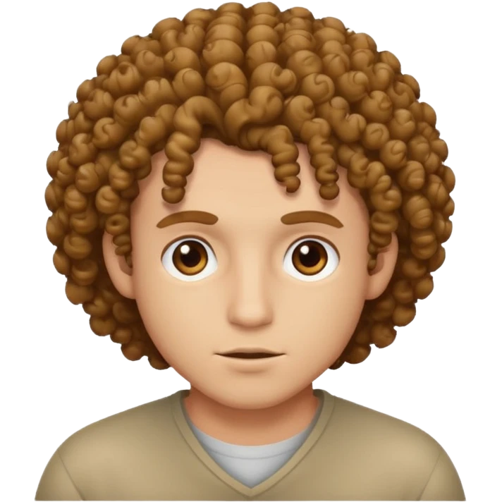 Silence emoji with curly hair man emoji
