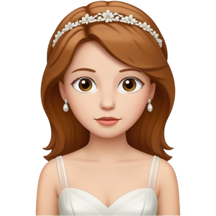 White tanned skin bride with hazel hair with a chin on her face emoji