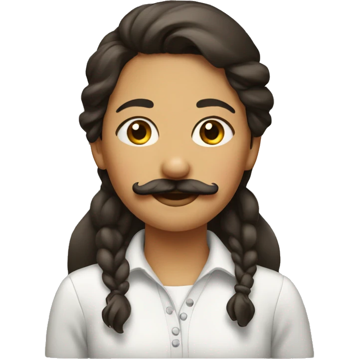 girl with mustache emoji