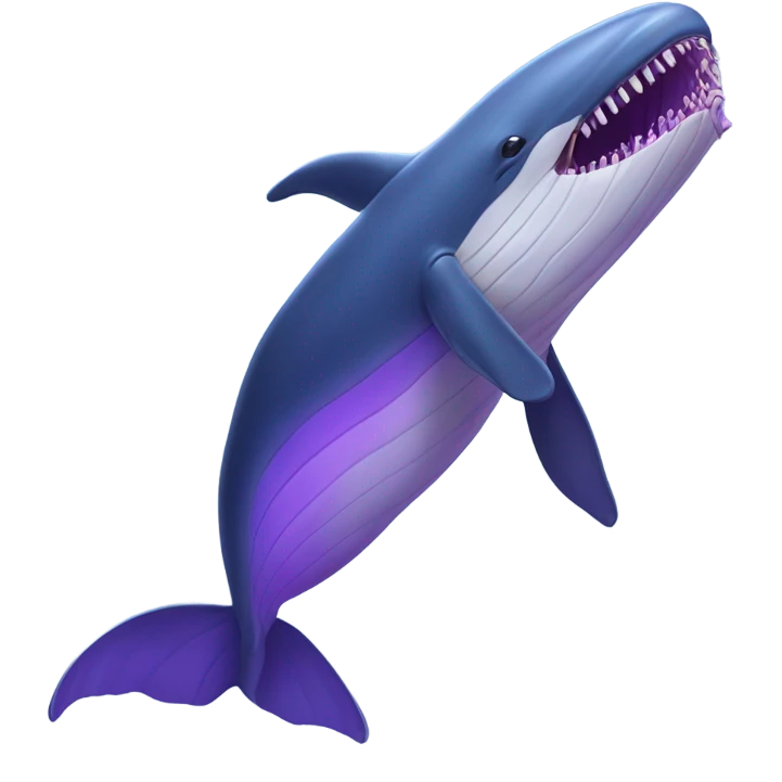 Blue whale purple, open mouth emoji