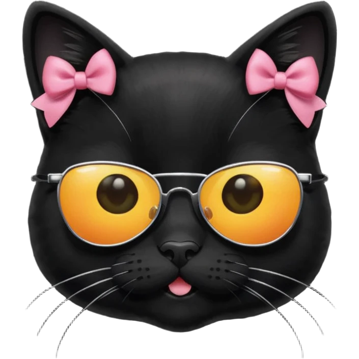 black cat with bowsblack cat with sunglasses emoji