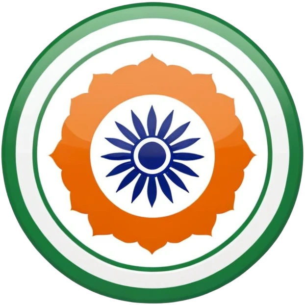 Indian flag with saffron, white, and green horizontal stripes and blue Ashoka Chakra wheel in the center emoji