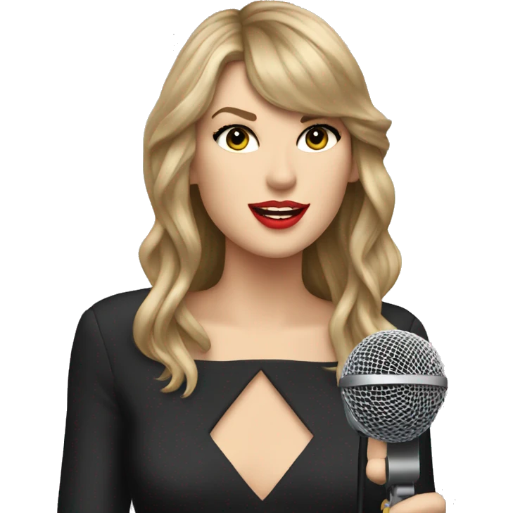 Taylor swift with microphone emoji
