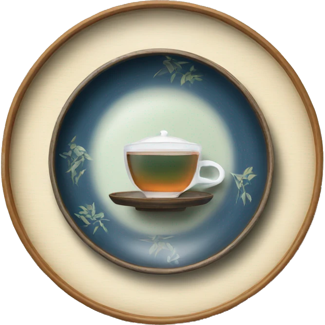 chinese tray with tea emoji