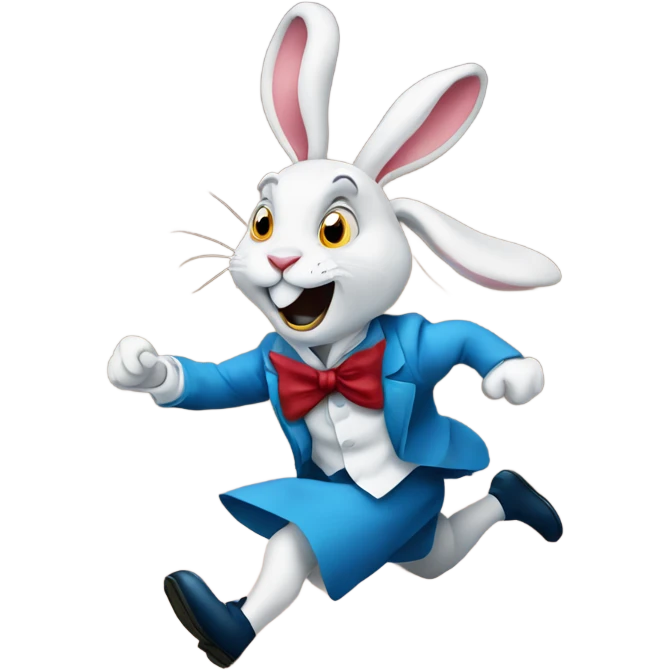 Alice in wonderland rabbit running late for important date  emoji