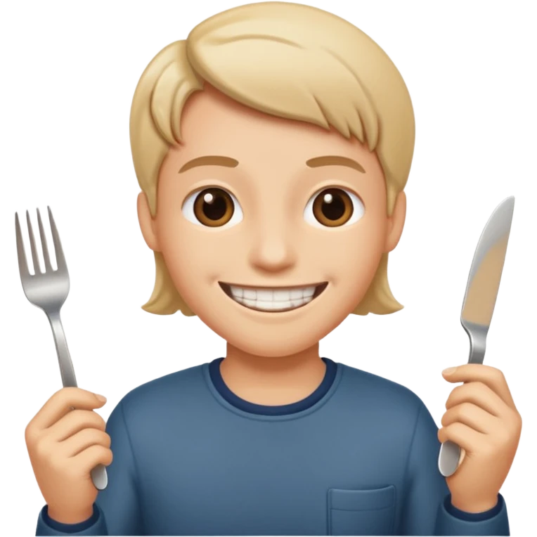 A smiley face eating out emoji