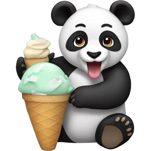 Panda eating ice cream emoji