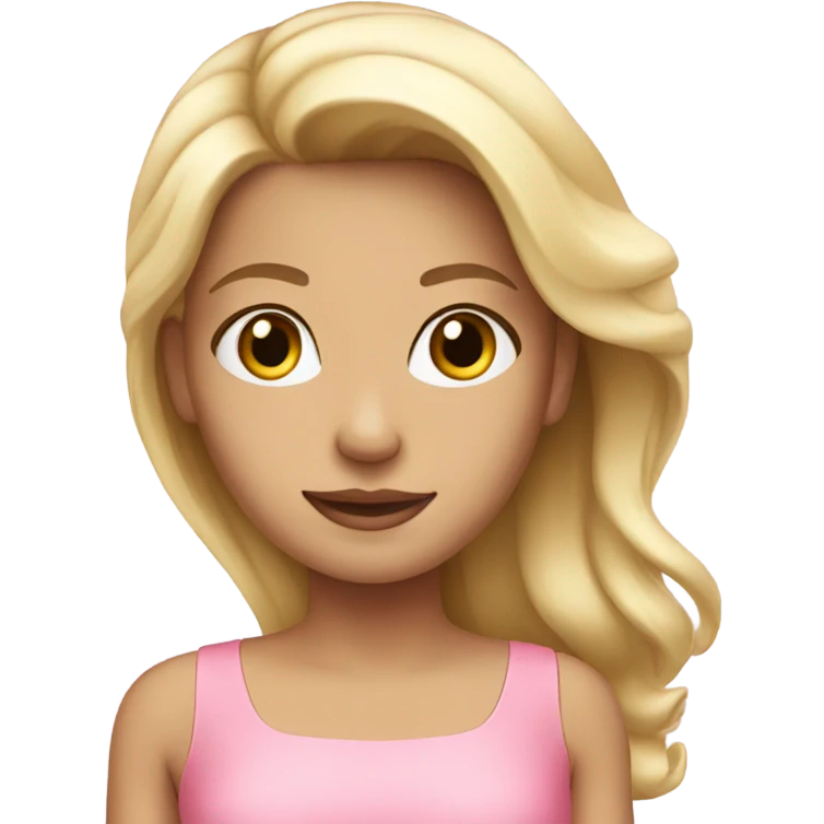 Blonde girl in pink dress emoji