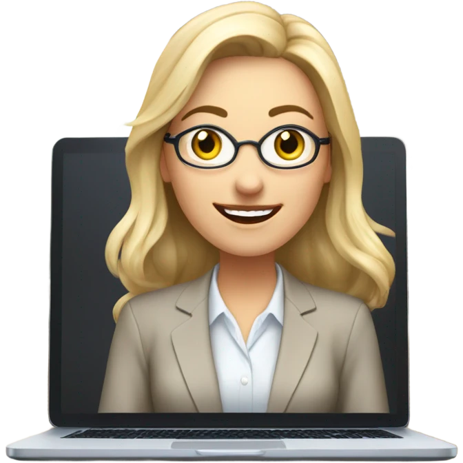white woman  online teacher  emoji