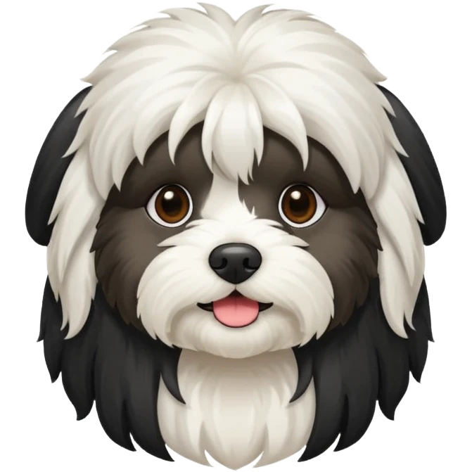 Black and white Havanese dog emoji
