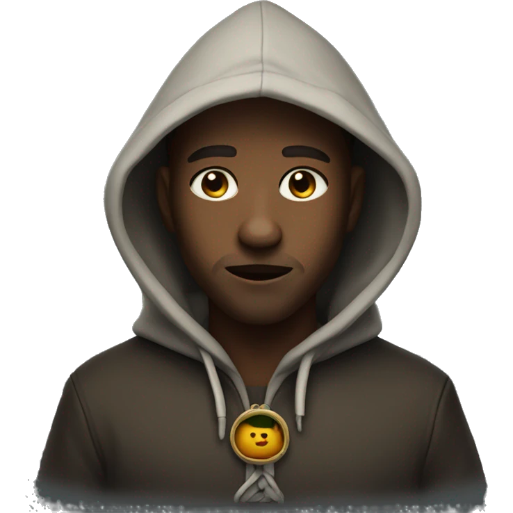 Dag wearing a hoodei emoji