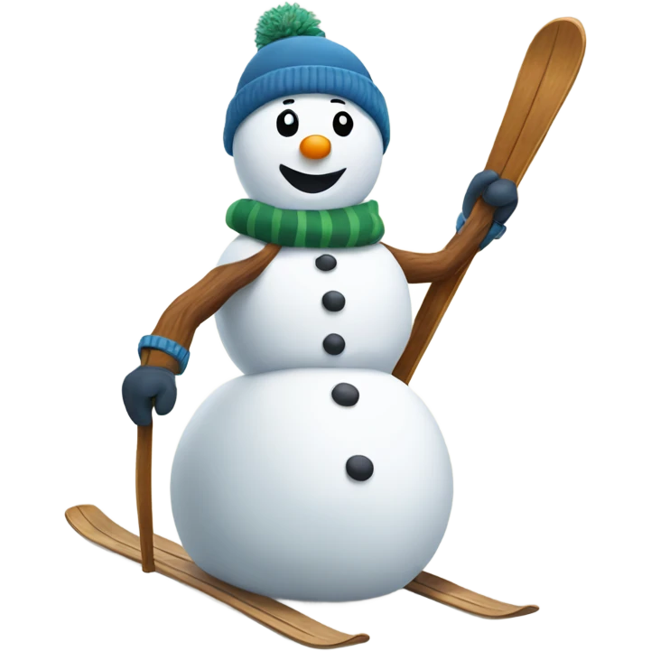 Snowman skiing  emoji