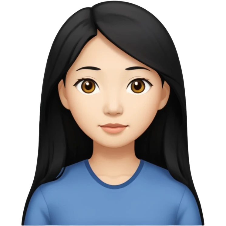asian mom with long black hair and big brown eyes emoji emoji