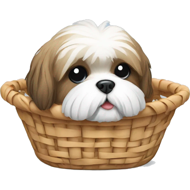 Shi tzu in a basket  emoji