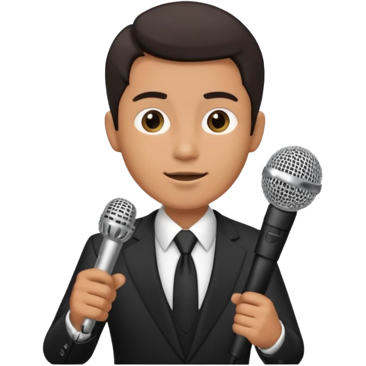 Man in suit with microphone  emoji