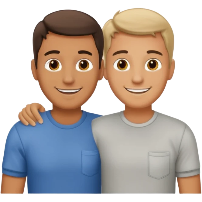 dos amigos hombres que comparten arquiler emoji