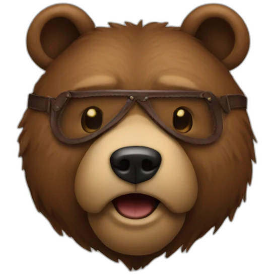 Bear with leather mask emoji