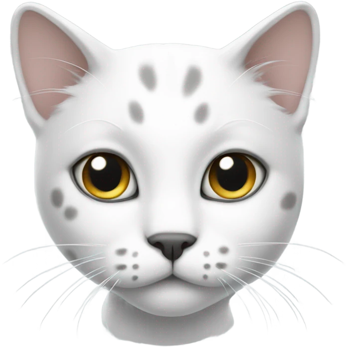 White cat with grey spots emoji