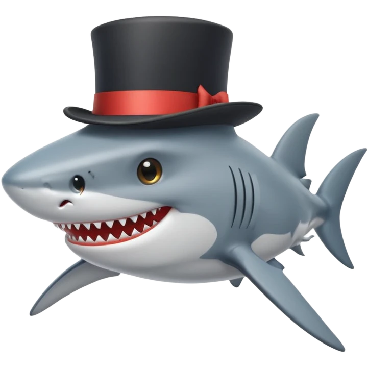 Shark with a top hat emoji