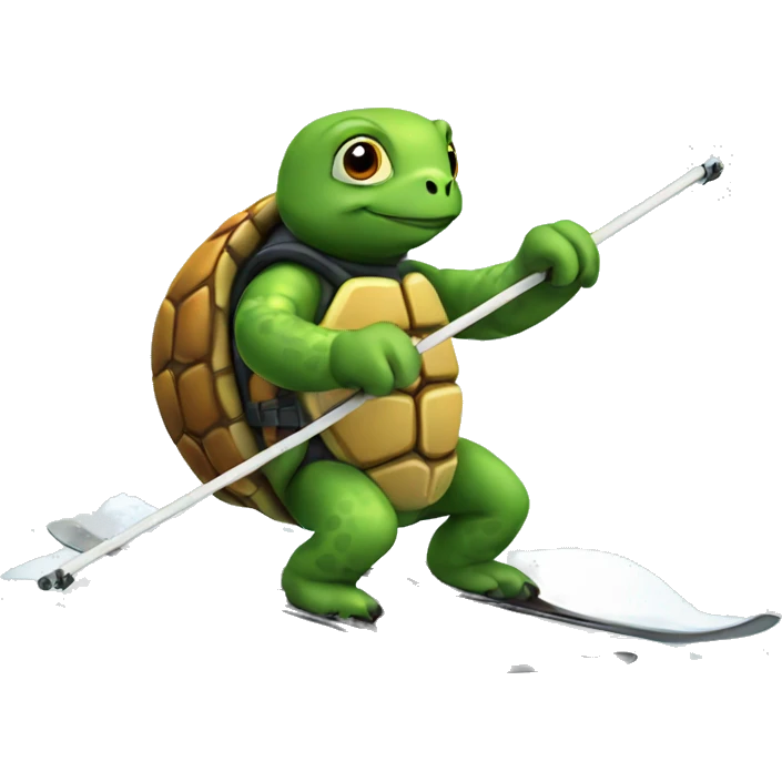 Turtle skiing emoji