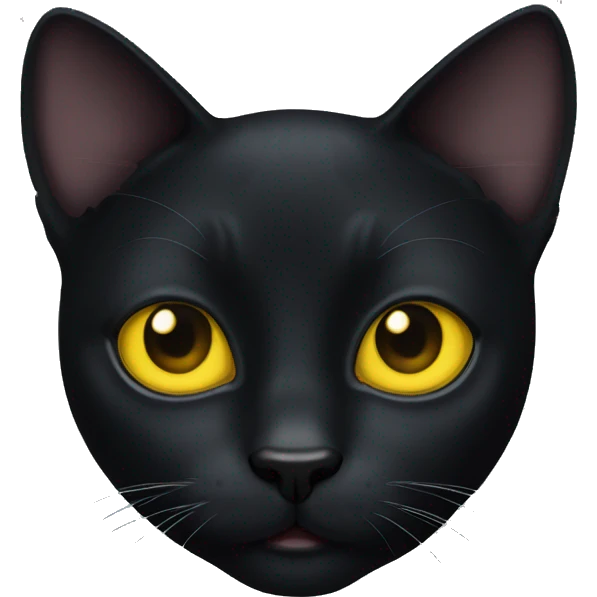 black cat yellow eyes emoji