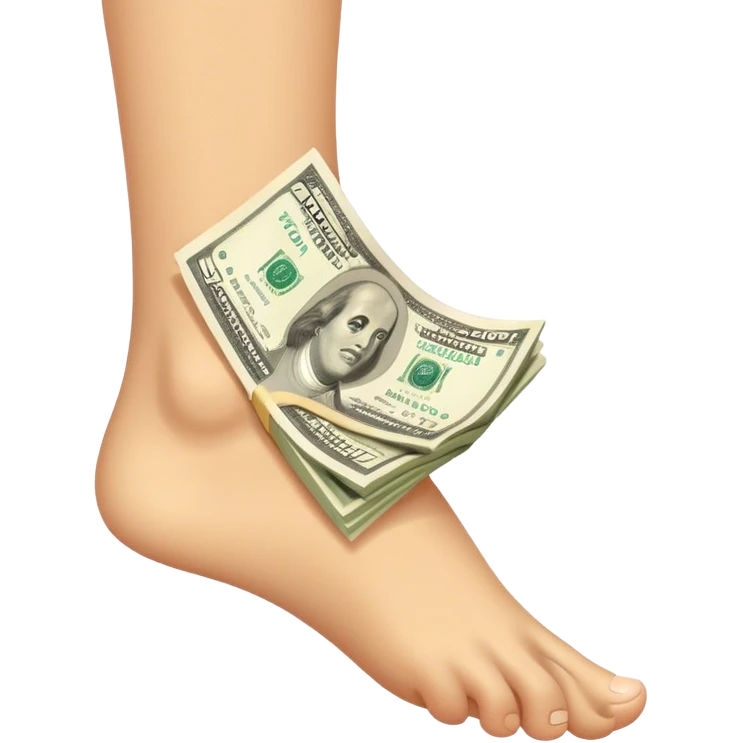 Foot and money emoji