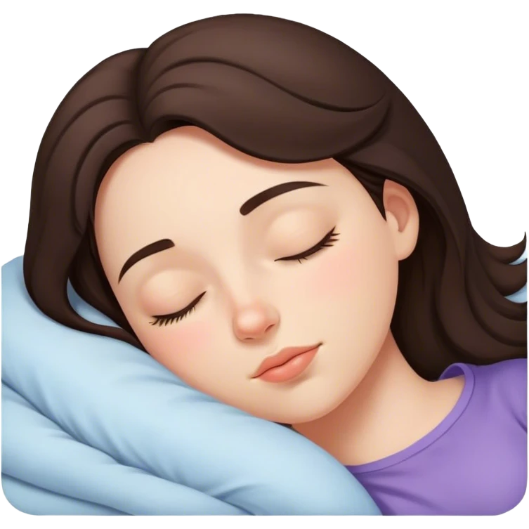 Brunette girl sleepin emoji