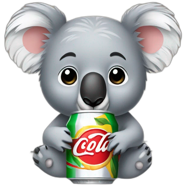 koala drinking can of cola emoji