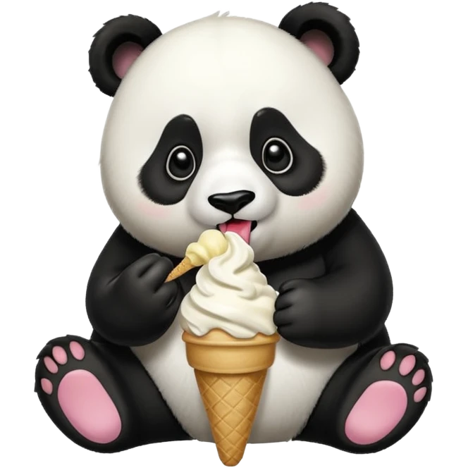 Panda eating ice cream emoji