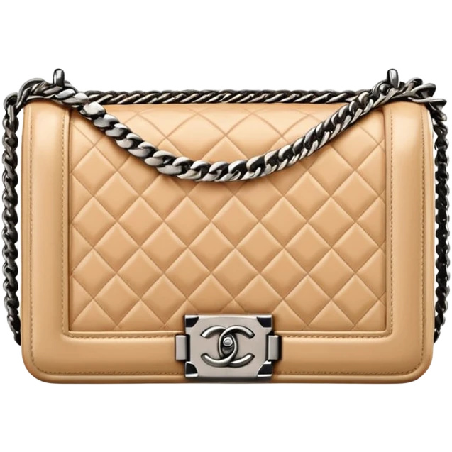 chanel le boy beige color bag emoji