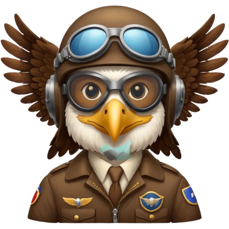 eagle pilot riding plane emoji