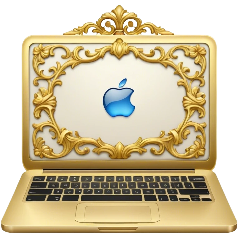Laptop with rococo style emoji