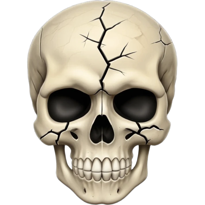 caution skull, black color, bone behind the skull emoji