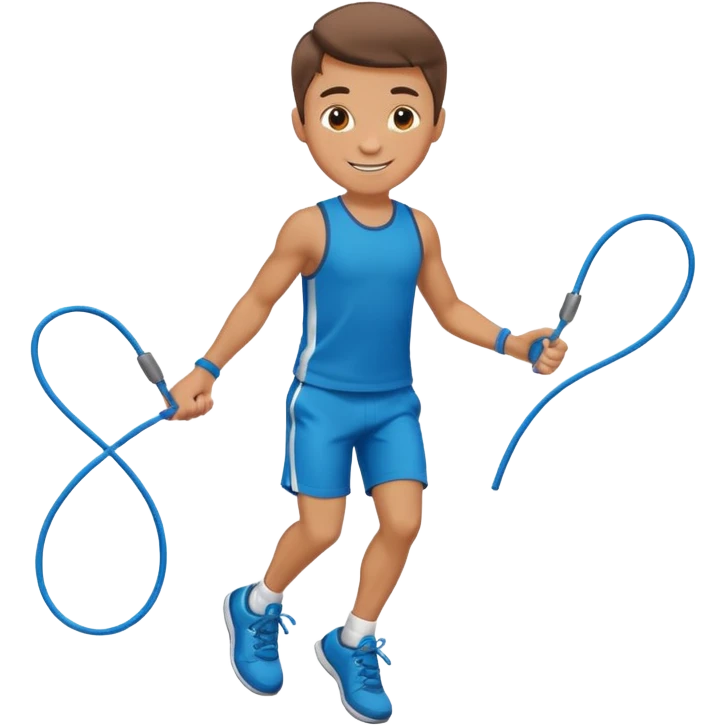 Boy with Skipping Rope on feet pose emoji